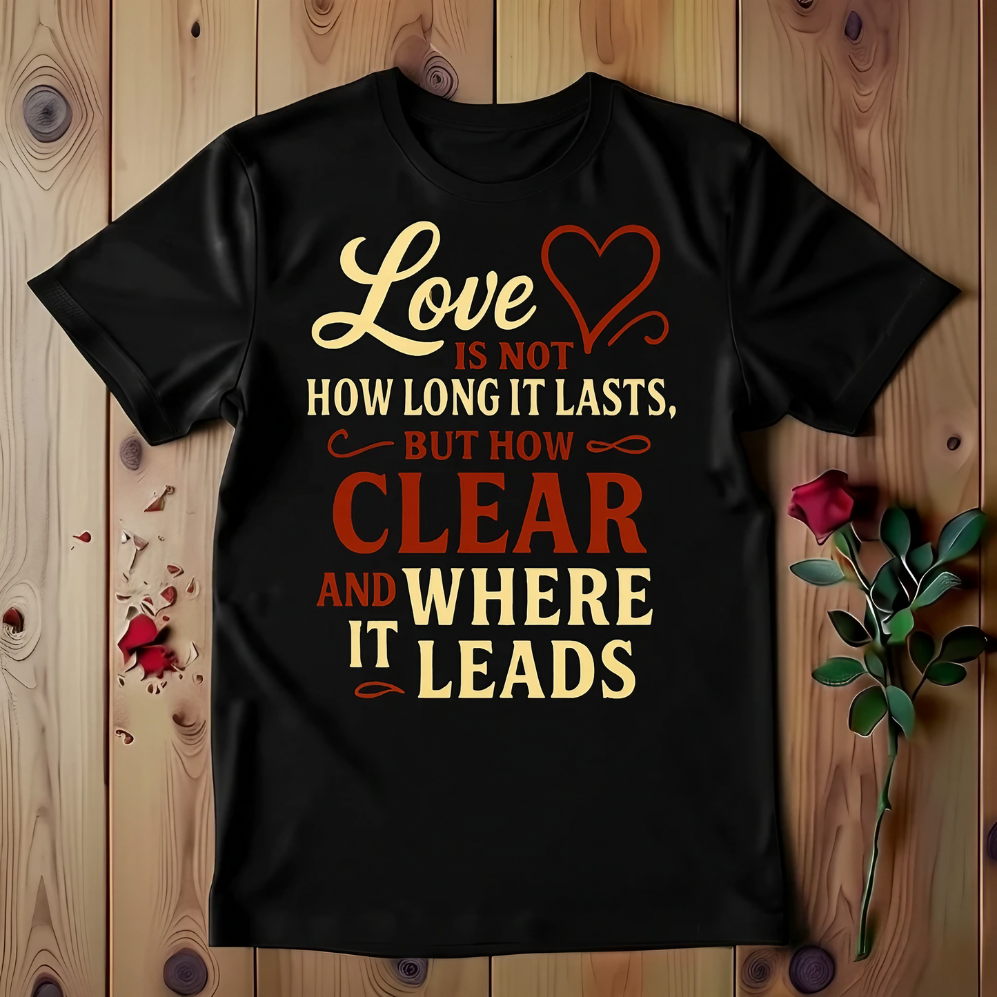 Love Is Not How Long It Lasts, But How Clear And Where It Leads T-shirt