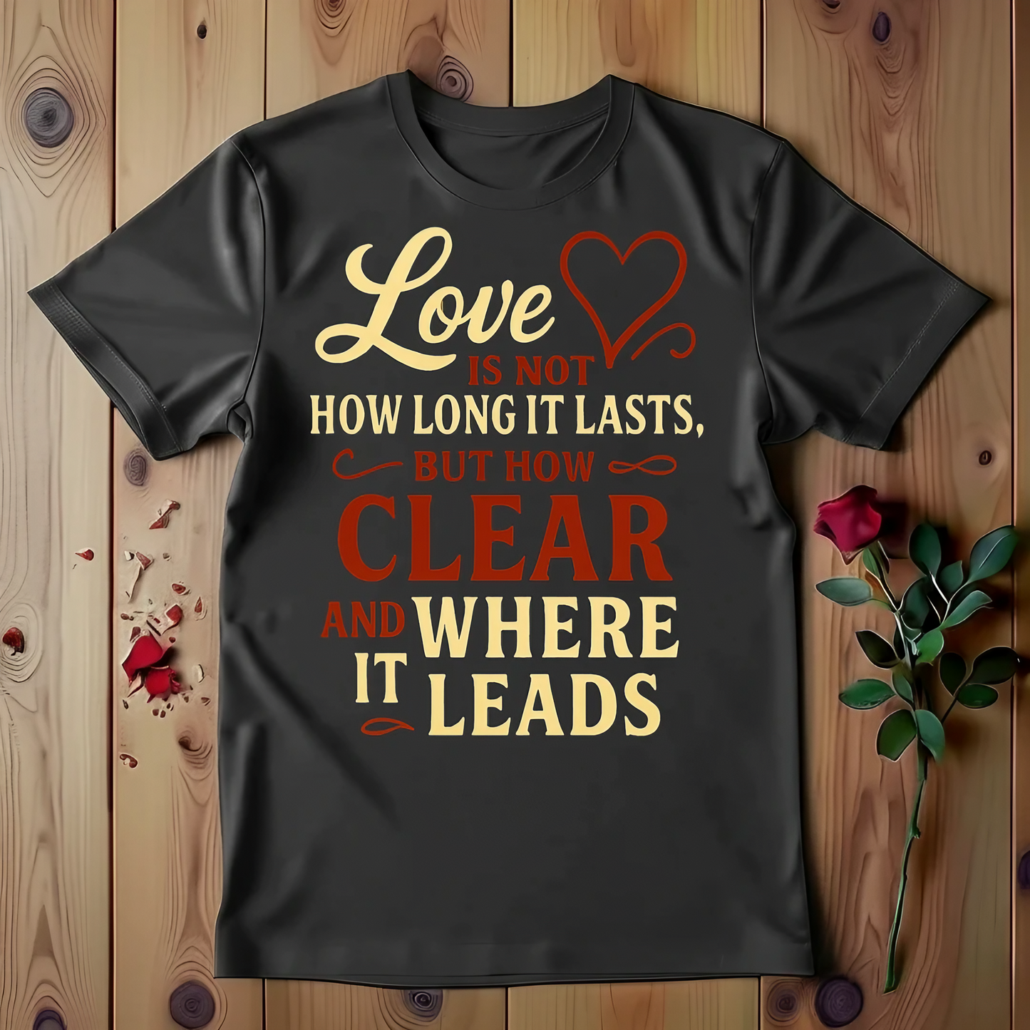 Love Is Not How Long It Lasts, But How Clear And Where It Leads T-shirt