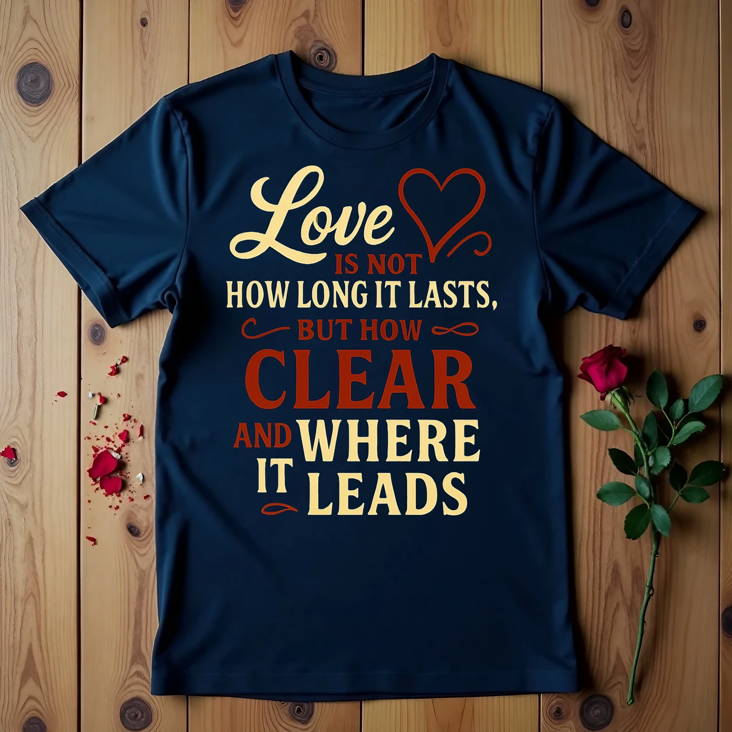 Love Is Not How Long It Lasts, But How Clear And Where It Leads T-shirt