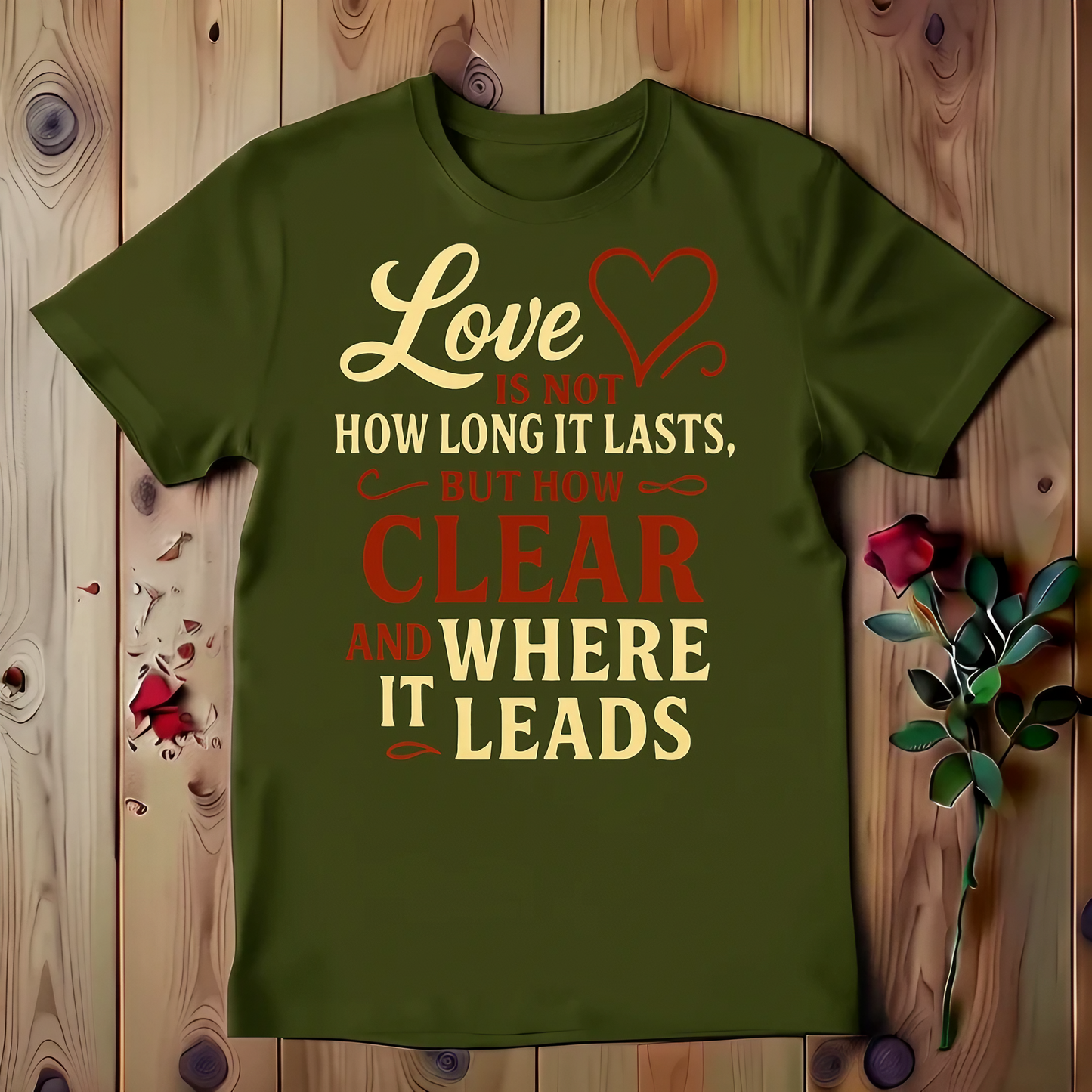Love Is Not How Long It Lasts, But How Clear And Where It Leads T-shirt
