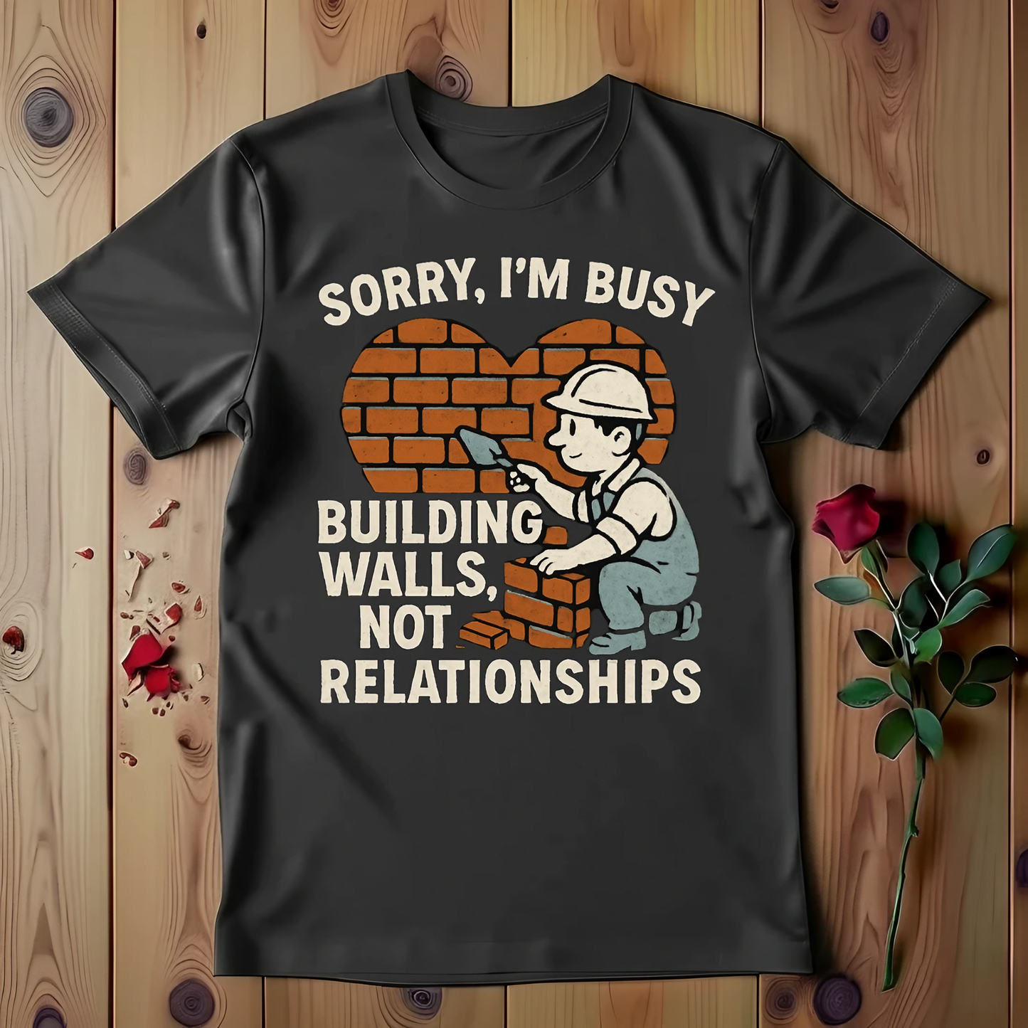 Sorry I'm Busy Building Walls, Not Relationship T-shirt